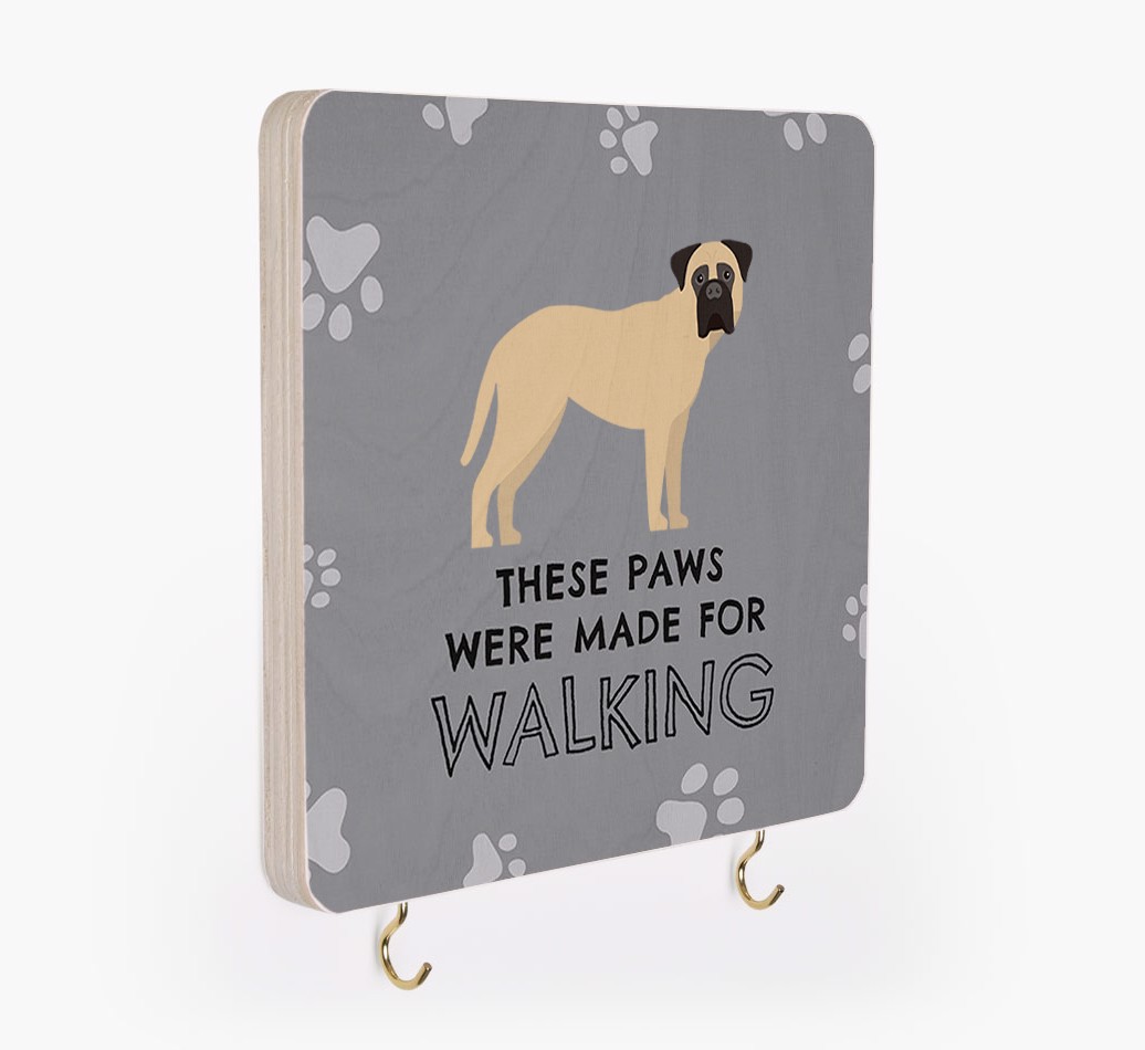 'These Paws Are Made for Walking' - Personalized {breedFullName} Lead & Collar Hanger