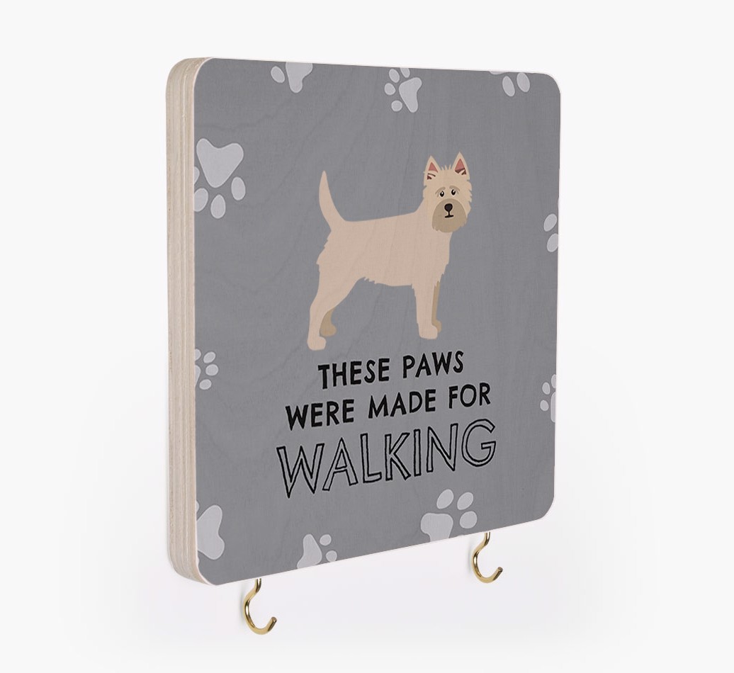 'These Paws Are Made for Walking' - Personalized {breedFullName} Lead & Collar Hanger