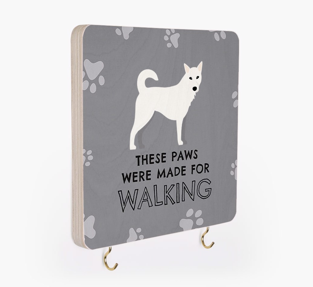 'These Paws Are Made for Walking' - Personalized {breedFullName} Lead & Collar Hanger