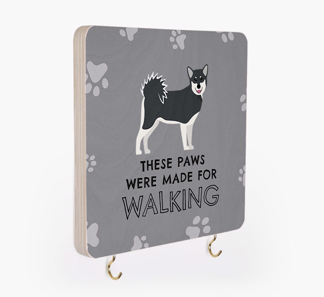 'These Paws Are Made for Walking' - Personalized {breedFullName} Lead & Collar Hanger