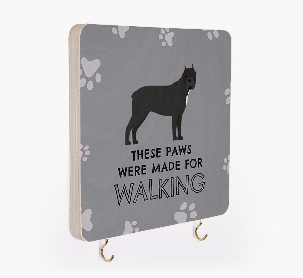 'These Paws Are Made for Walking' - Personalized {breedFullName} Lead & Collar Hanger