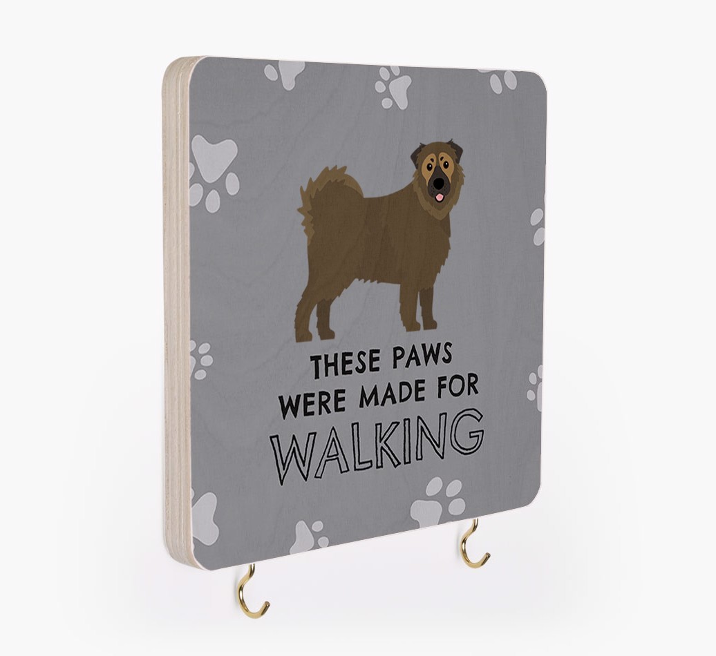 'These Paws Are Made for Walking' - Personalized {breedFullName} Lead & Collar Hanger
