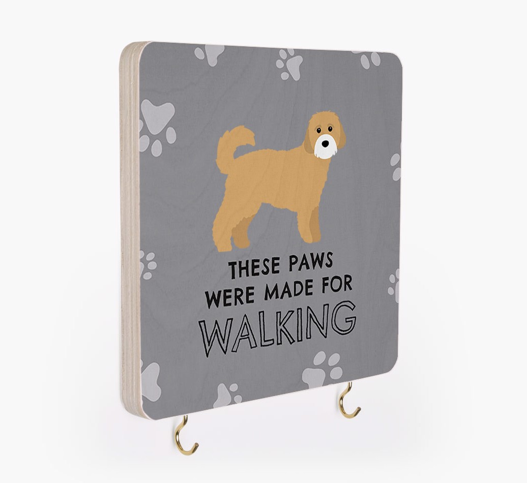 'These Paws Are Made for Walking' - Personalized {breedFullName} Lead & Collar Hanger