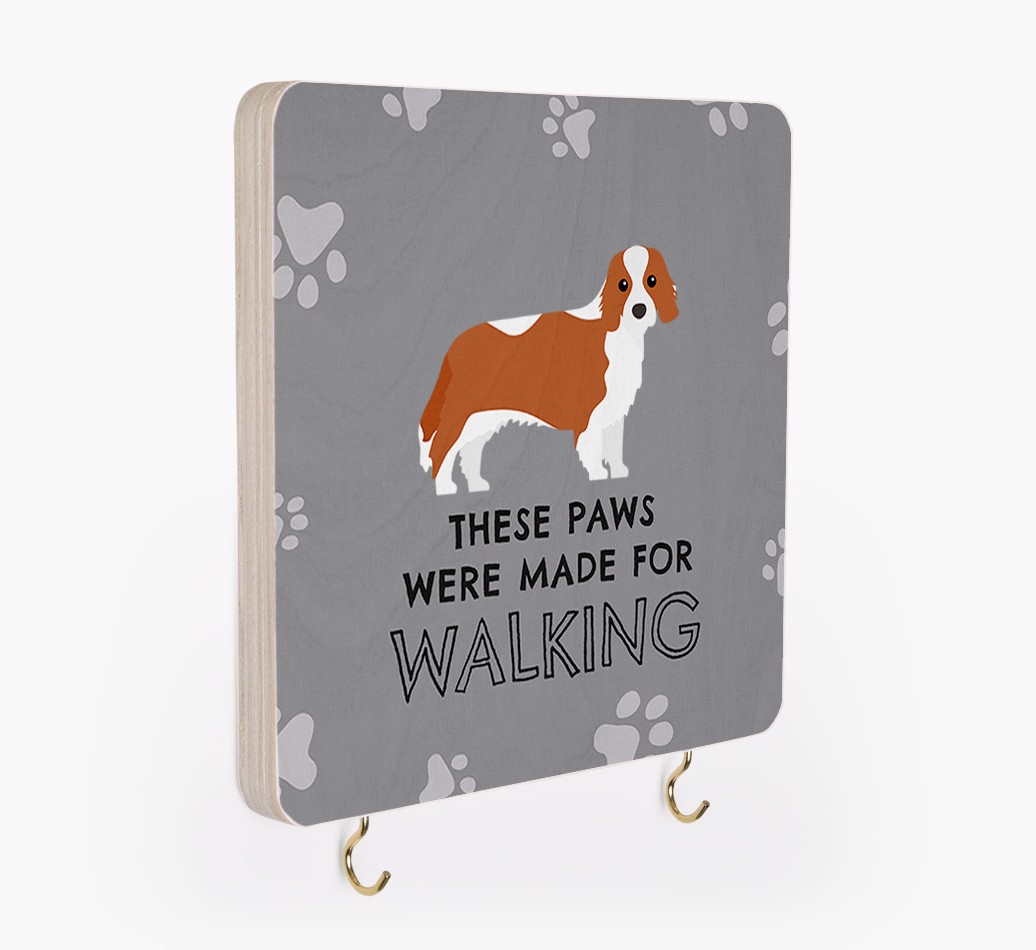 'These Paws Are Made for Walking' - Personalized {breedFullName} Lead & Collar Hanger