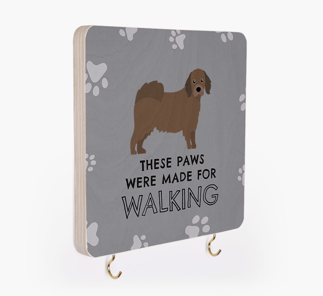 'These Paws Are Made for Walking' - Personalized {breedFullName} Lead & Collar Hanger