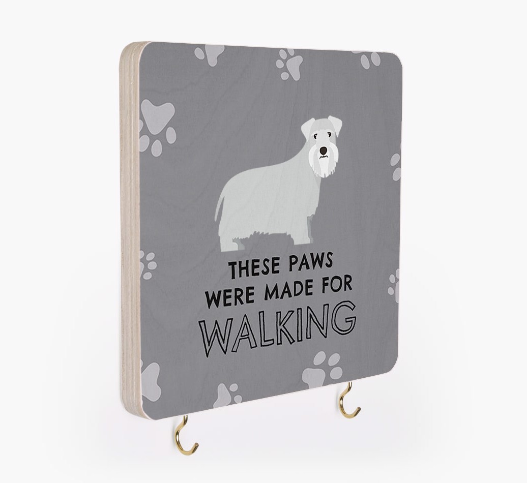 'These Paws Are Made for Walking' - Personalized {breedFullName} Lead & Collar Hanger