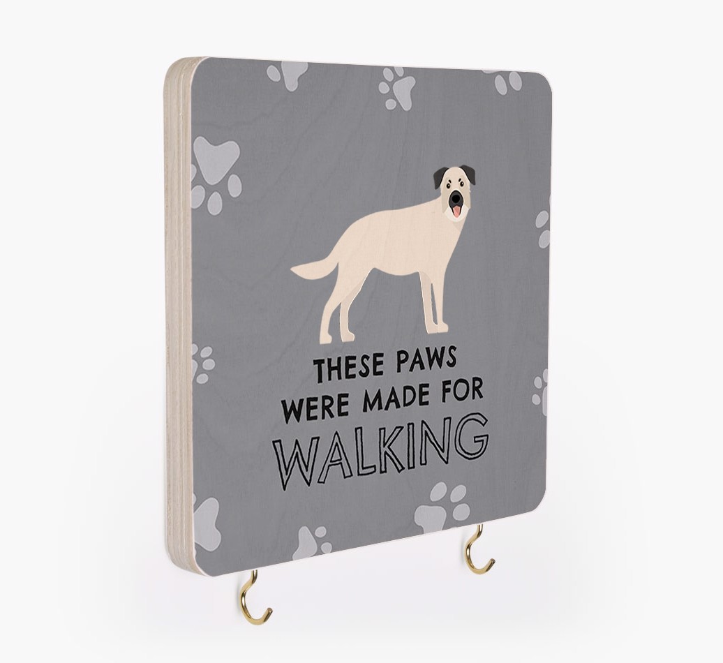 'These Paws Are Made for Walking' - Personalized {breedFullName} Lead & Collar Hanger