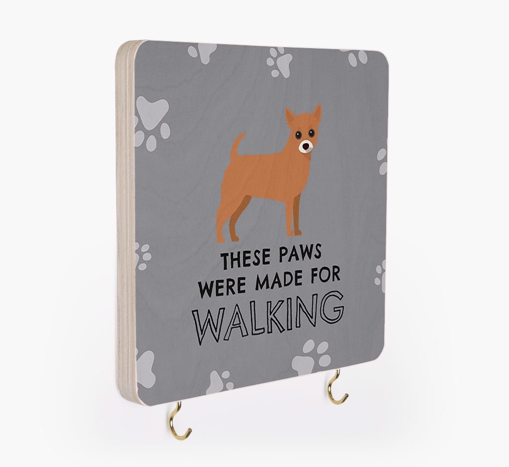 'These Paws Are Made for Walking' - Personalized {breedFullName} Lead & Collar Hanger