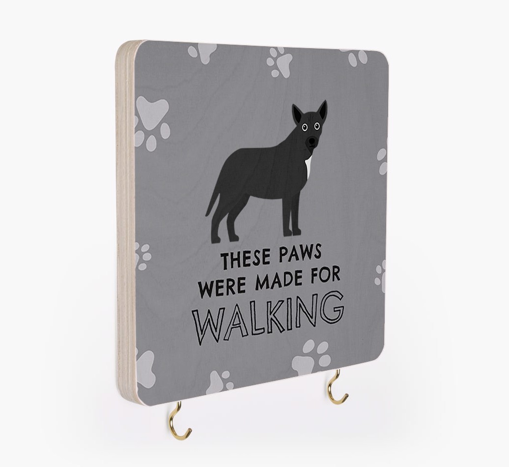 'These Paws Are Made for Walking' - Personalized {breedFullName} Lead & Collar Hanger