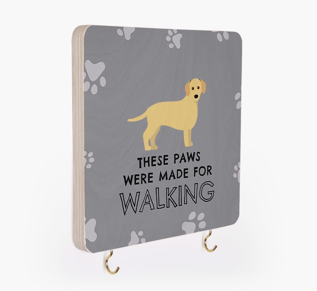 'These Paws Are Made for Walking' - Personalized {breedFullName} Lead & Collar Hanger