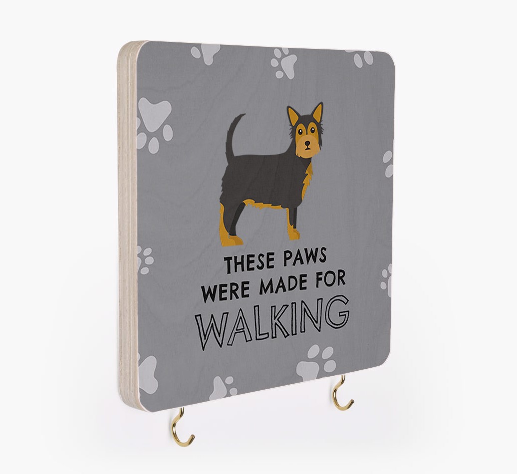 'These Paws Are Made for Walking' - Personalized {breedFullName} Lead & Collar Hanger