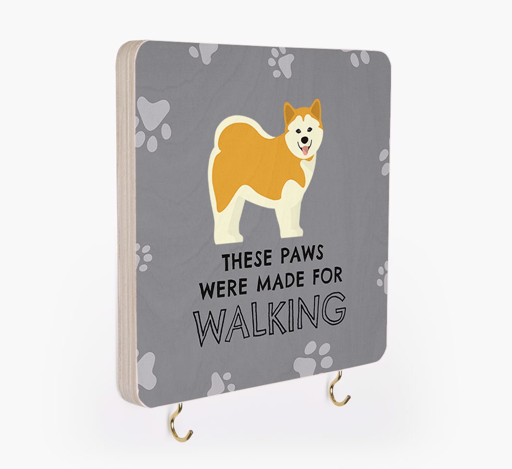 'These Paws Are Made for Walking' - Personalized {breedFullName} Lead & Collar Hanger