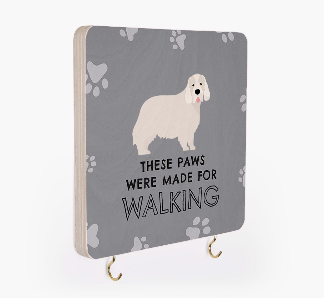 'These Paws Are Made for Walking' - Personalized {breedFullName} Lead & Collar Hanger