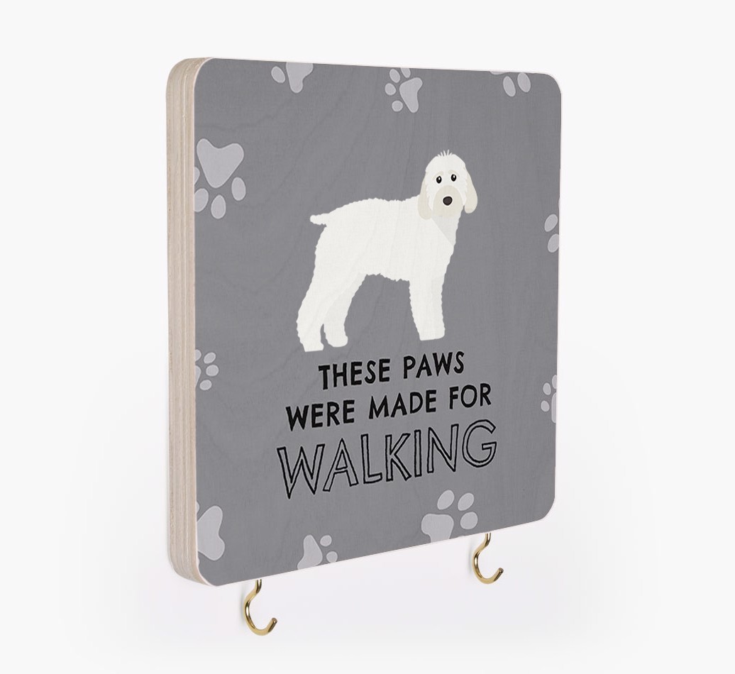 'These Paws Are Made for Walking' - Personalized {breedFullName} Lead & Collar Hanger