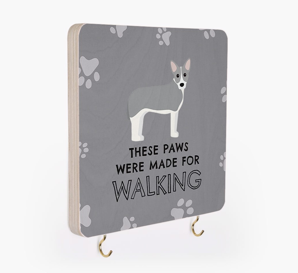 'These Paws Are Made for Walking' - Personalized {breedFullName} Lead & Collar Hanger