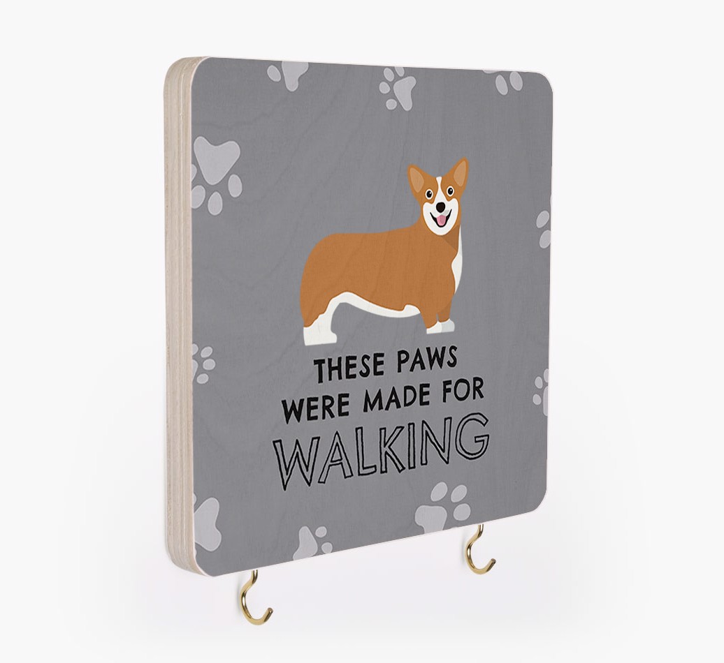 'These Paws Are Made for Walking' - Personalized {breedFullName} Lead & Collar Hanger