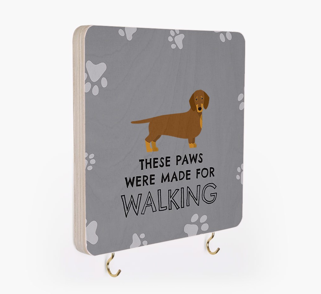 'These Paws Are Made for Walking' - Personalized {breedFullName} Lead & Collar Hanger