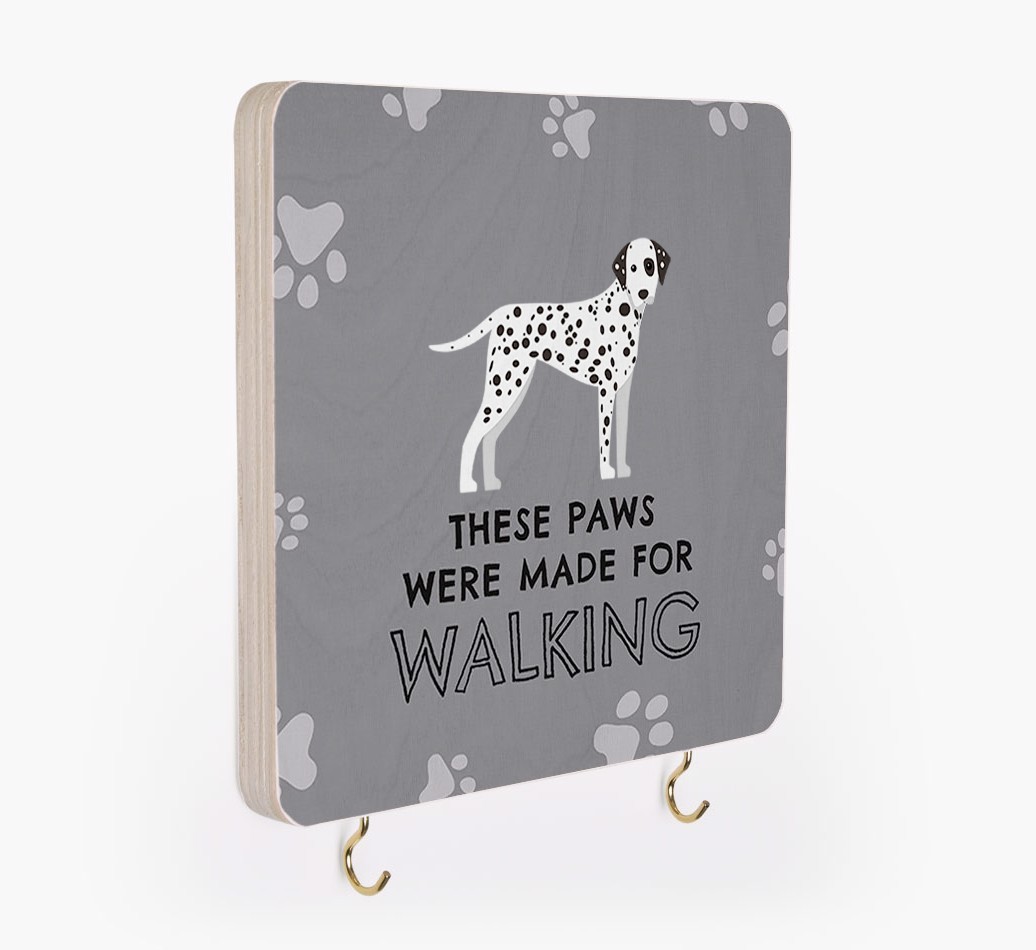'These Paws Are Made for Walking' - Personalized {breedFullName} Lead & Collar Hanger