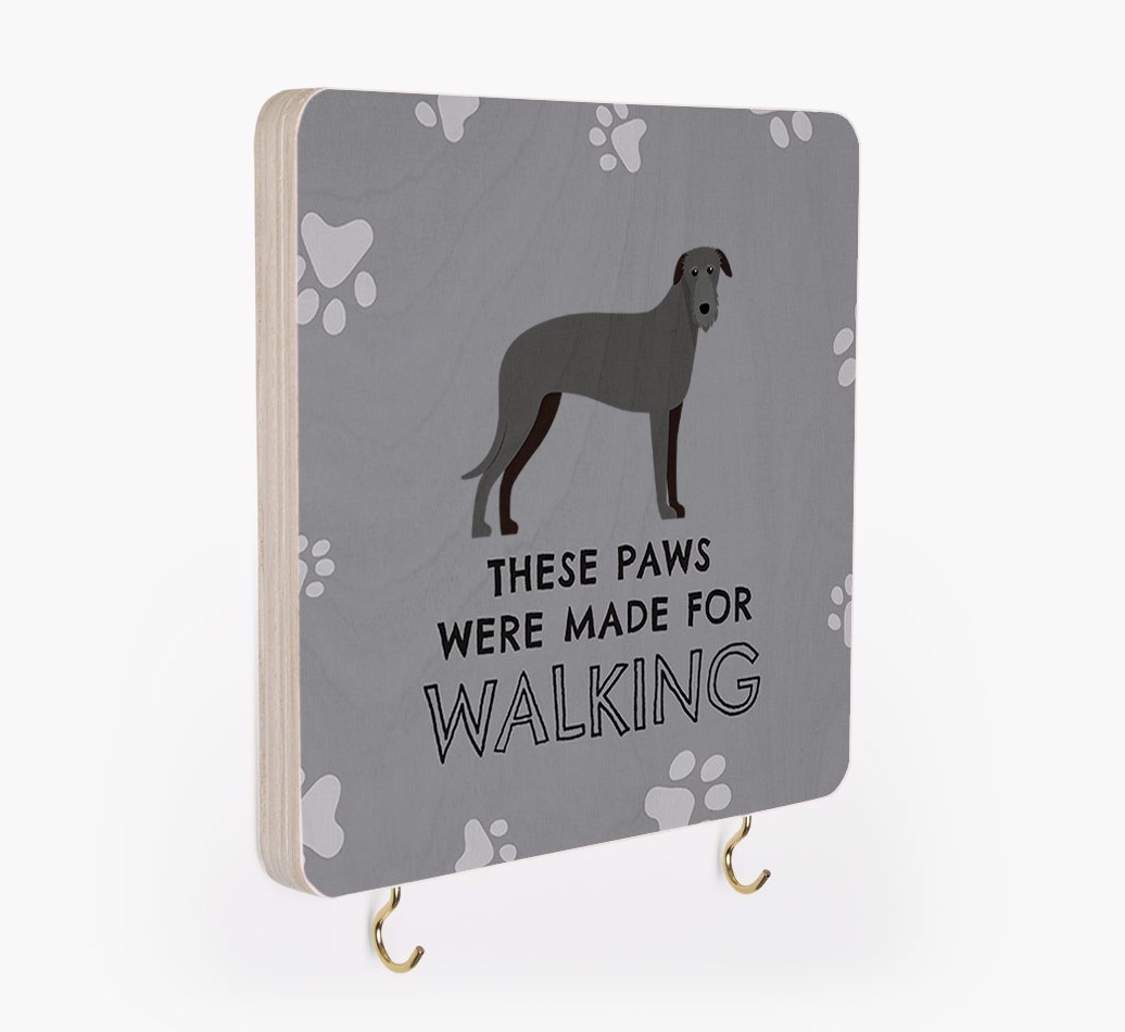'These Paws Are Made for Walking' - Personalized {breedFullName} Lead & Collar Hanger