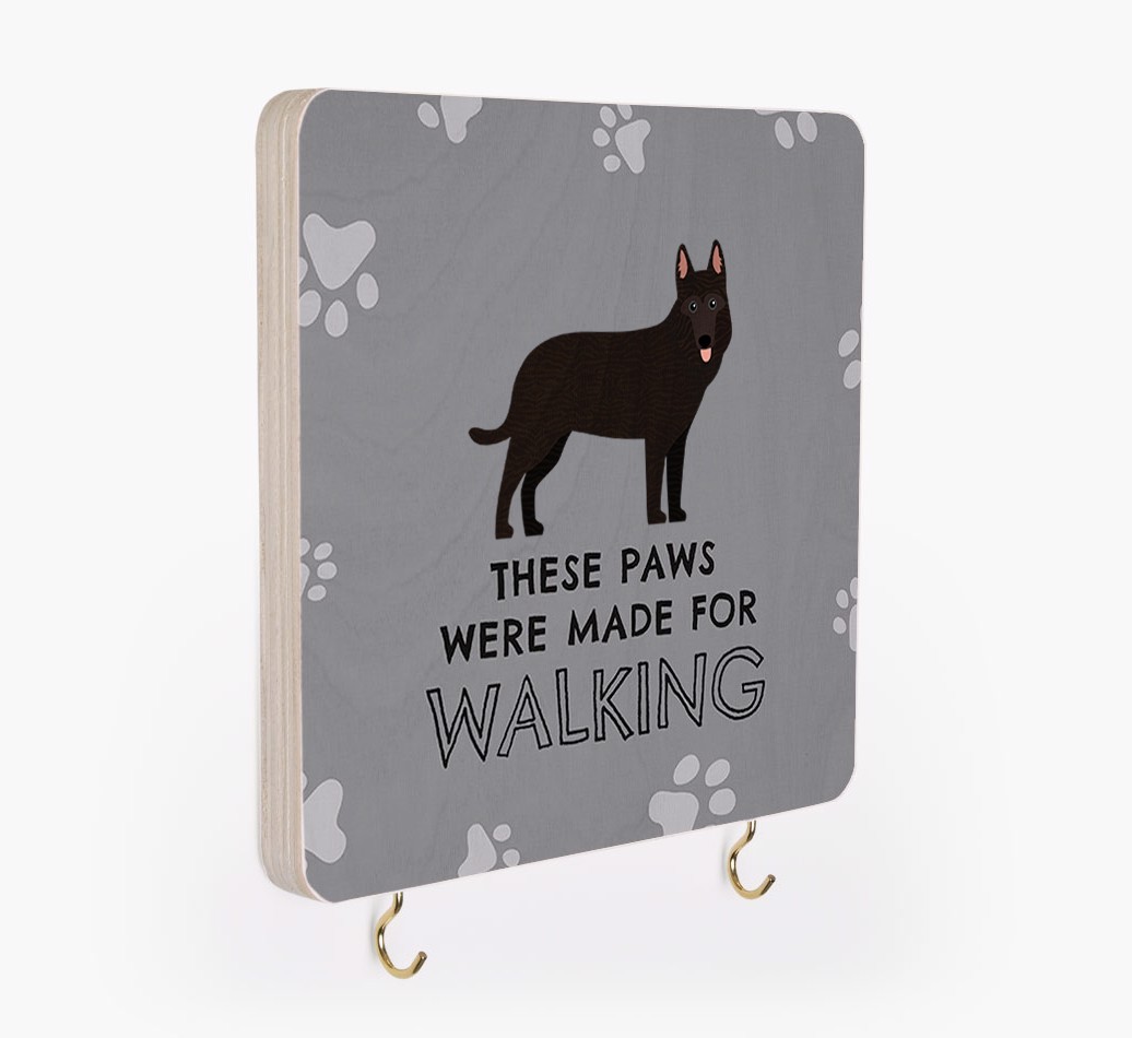 'These Paws Are Made for Walking' - Personalized {breedFullName} Lead & Collar Hanger