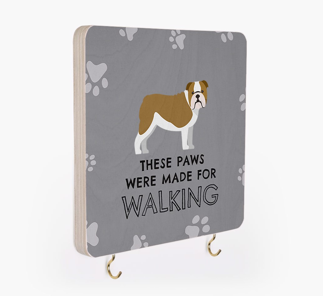 'These Paws Are Made for Walking' - Personalized {breedFullName} Lead & Collar Hanger