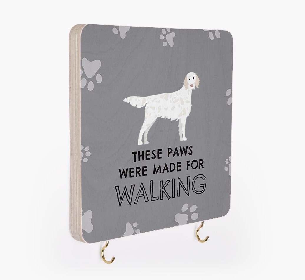 'These Paws Are Made for Walking' - Personalized {breedFullName} Lead & Collar Hanger