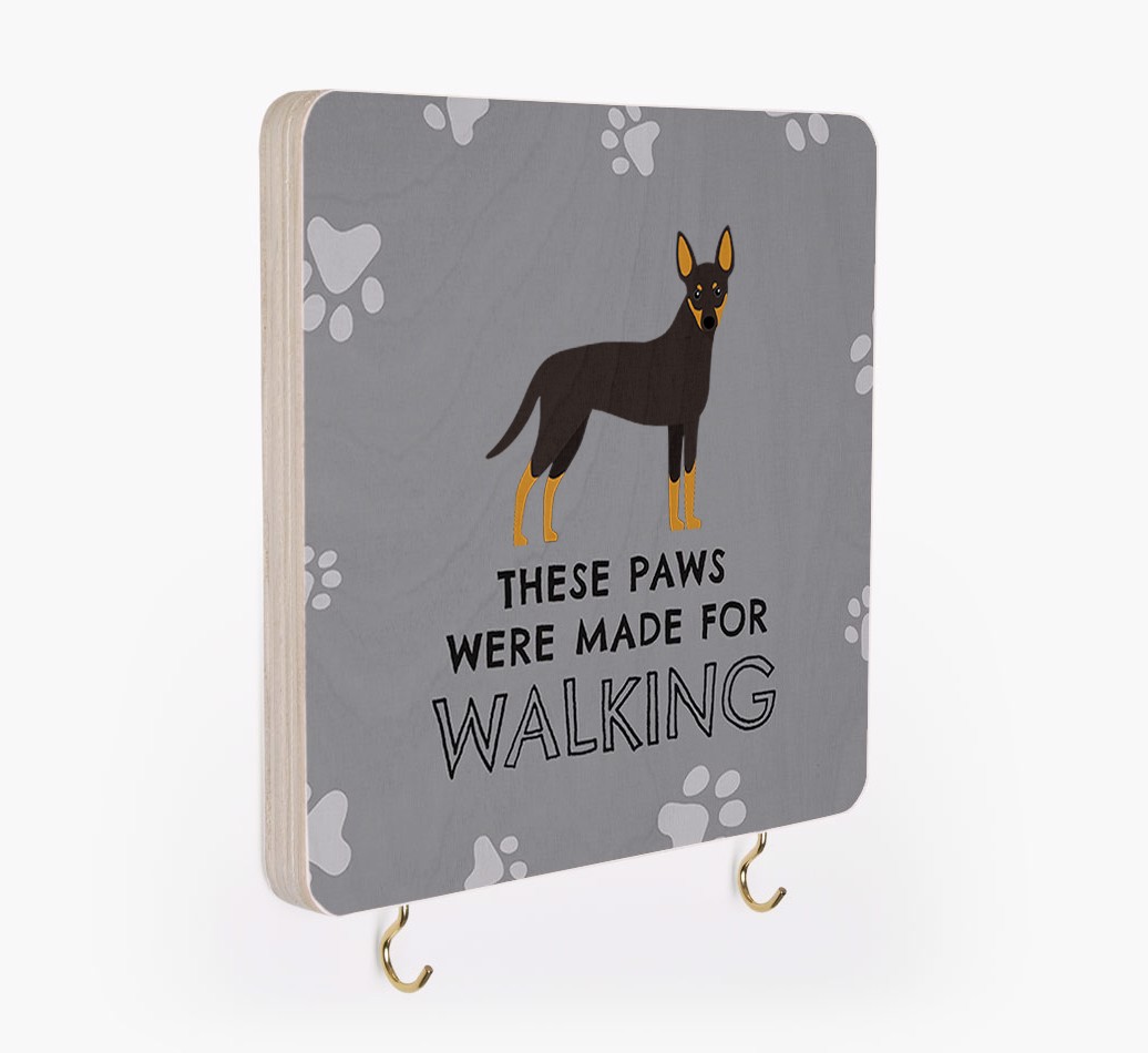 'These Paws Are Made for Walking' - Personalized {breedFullName} Lead & Collar Hanger