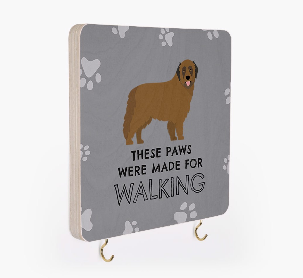 'These Paws Are Made for Walking' - Personalized {breedFullName} Lead & Collar Hanger