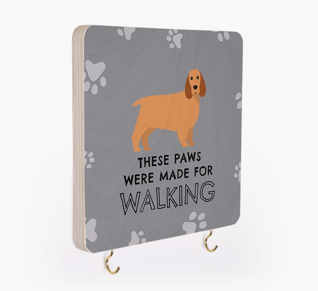 'These Paws Are Made for Walking' - Personalized {breedFullName} Lead & Collar Hanger