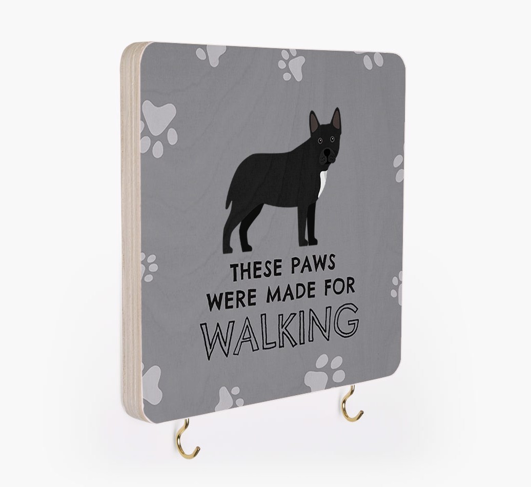 'These Paws Are Made for Walking' - Personalized {breedFullName} Lead & Collar Hanger