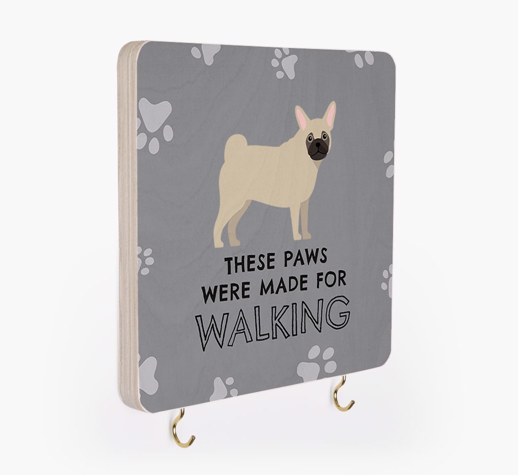 'These Paws Are Made for Walking' - Personalised {breedFullName} Lead & Collar Hanger