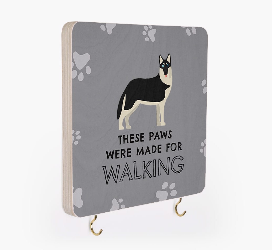 'These Paws Are Made for Walking' - Personalized {breedFullName} Lead & Collar Hanger