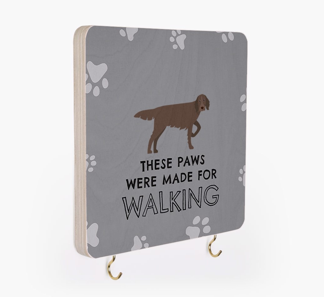'These Paws Are Made for Walking' - Personalized {breedFullName} Lead & Collar Hanger