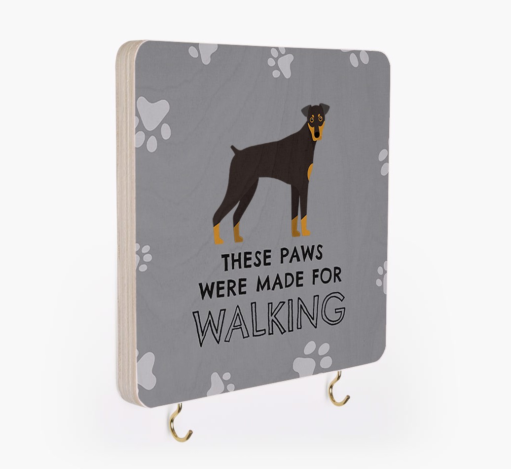 'These Paws Are Made for Walking' - Personalized {breedFullName} Lead & Collar Hanger