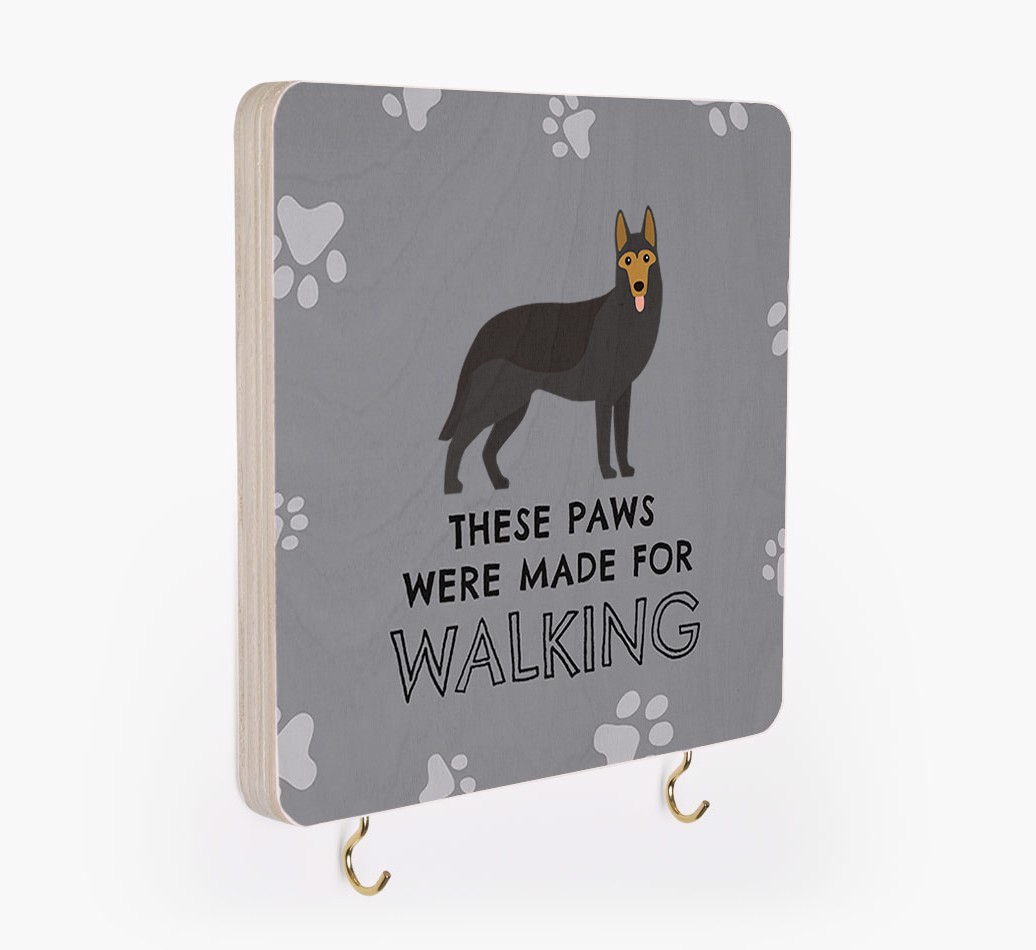'These Paws Are Made for Walking' - Personalised {breedFullName} Lead & Collar Hanger