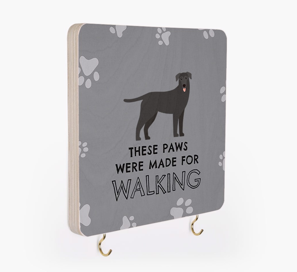 'These Paws Are Made for Walking' - Personalized {breedFullName} Lead & Collar Hanger