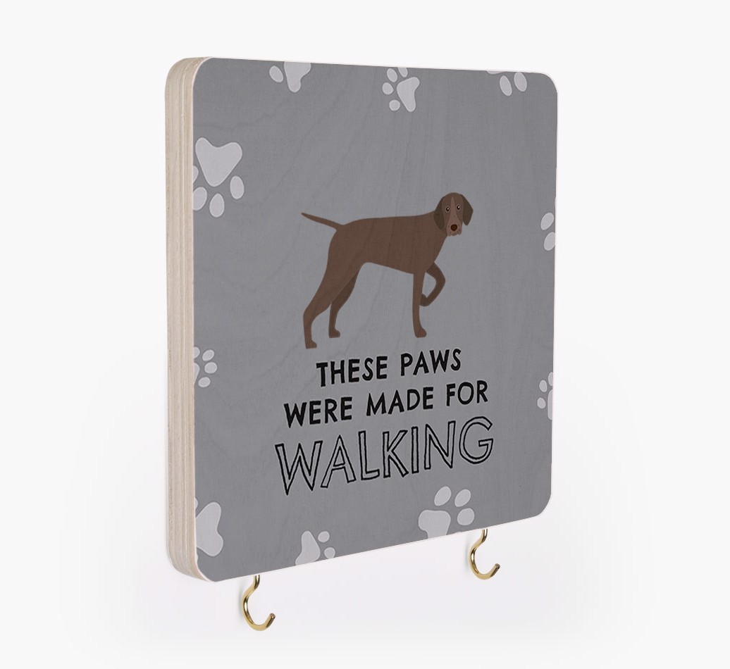 'These Paws Are Made for Walking' - Personalized {breedFullName} Lead & Collar Hanger