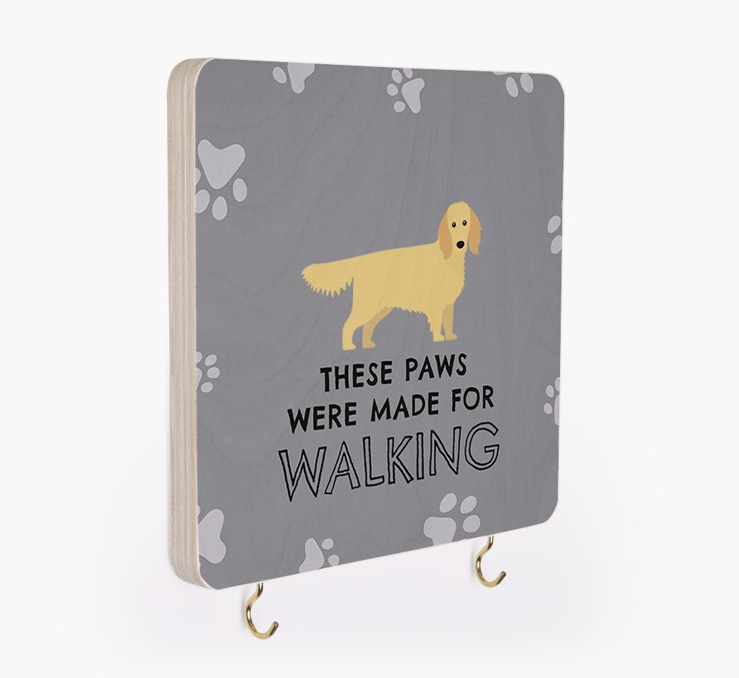 'These Paws Are Made for Walking' - Personalized {breedFullName} Lead & Collar Hanger