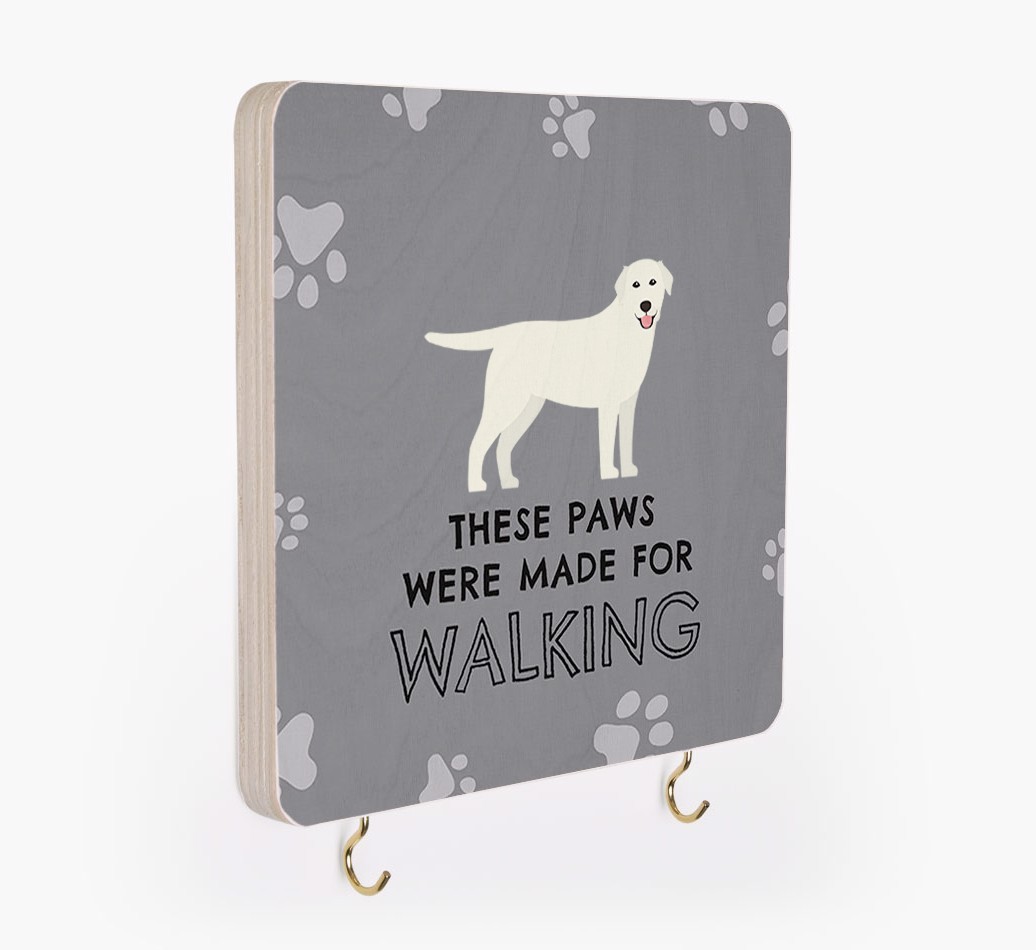 'These Paws Are Made for Walking' - Personalized {breedFullName} Lead & Collar Hanger