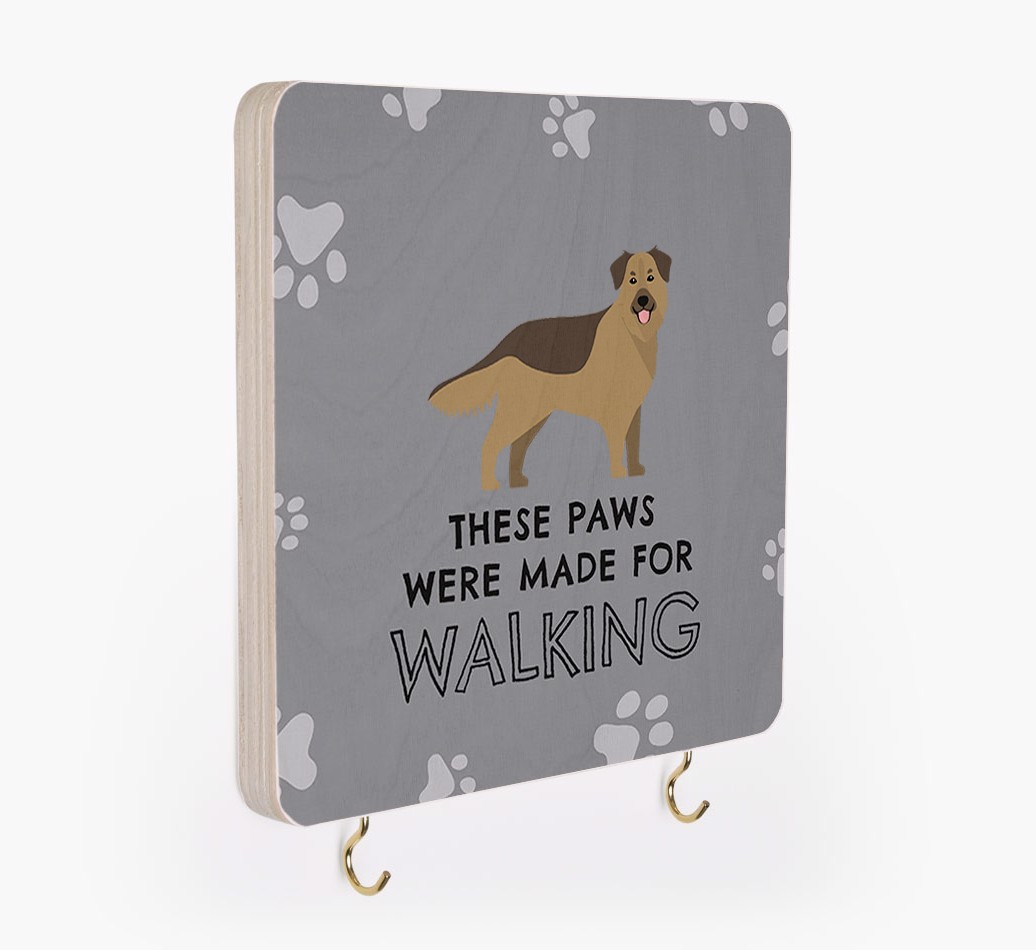 'These Paws Are Made for Walking' - Personalised {breedFullName} Lead & Collar Hanger