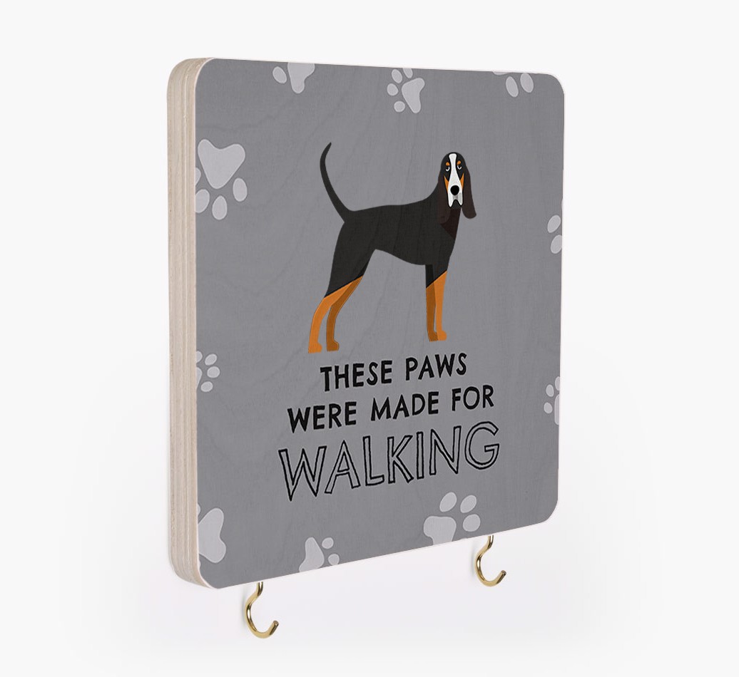 'These Paws Are Made for Walking' - Personalized {breedFullName} Lead & Collar Hanger