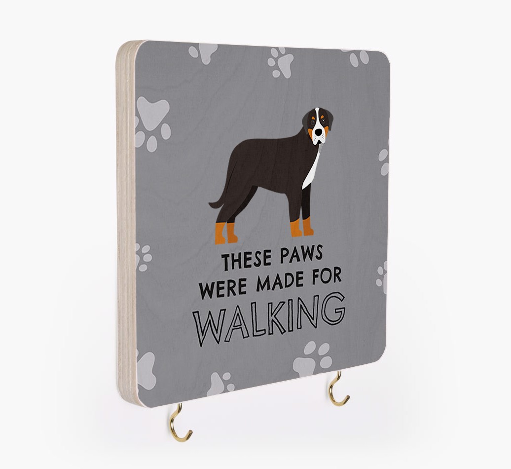'These Paws Are Made for Walking' - Personalized {breedFullName} Lead & Collar Hanger