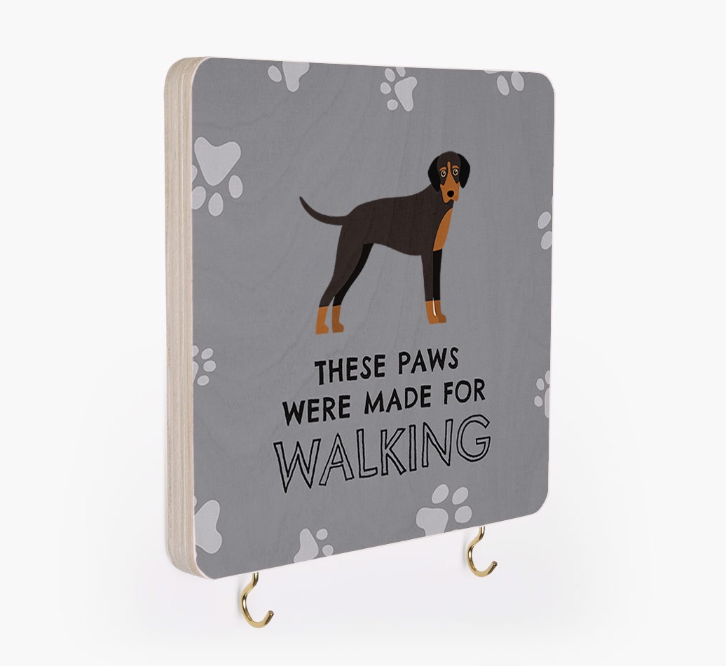 'These Paws Are Made for Walking' - Personalized {breedFullName} Lead & Collar Hanger