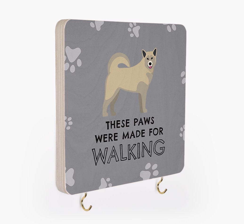 'These Paws Are Made for Walking' - Personalized {breedFullName} Lead & Collar Hanger