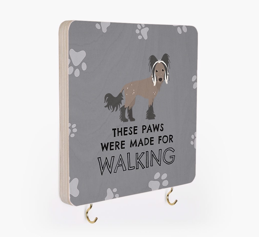'These Paws Are Made for Walking' - Personalized {breedFullName} Lead & Collar Hanger