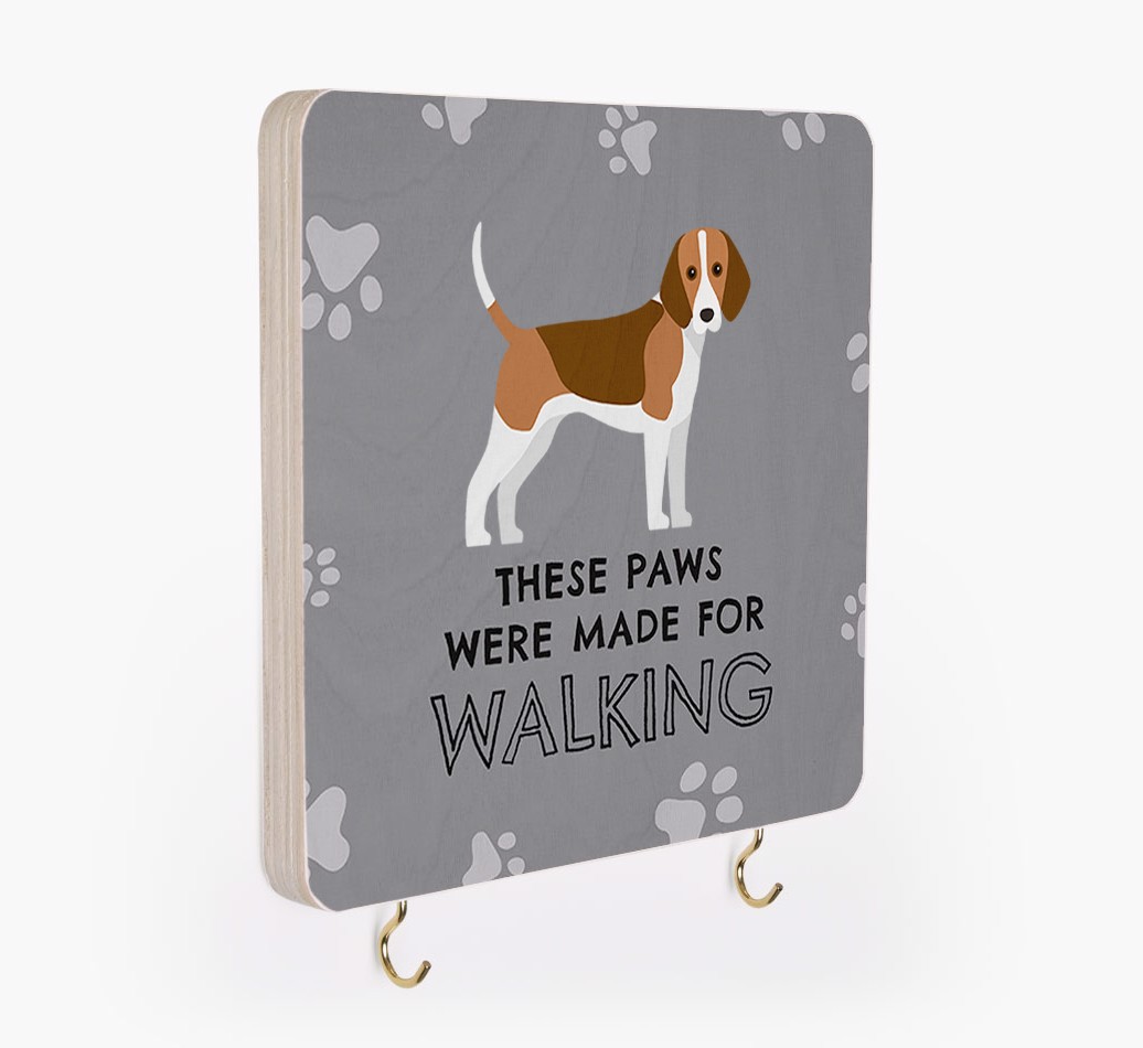 'These Paws Are Made for Walking' - Personalised {breedFullName} Lead & Collar Hanger