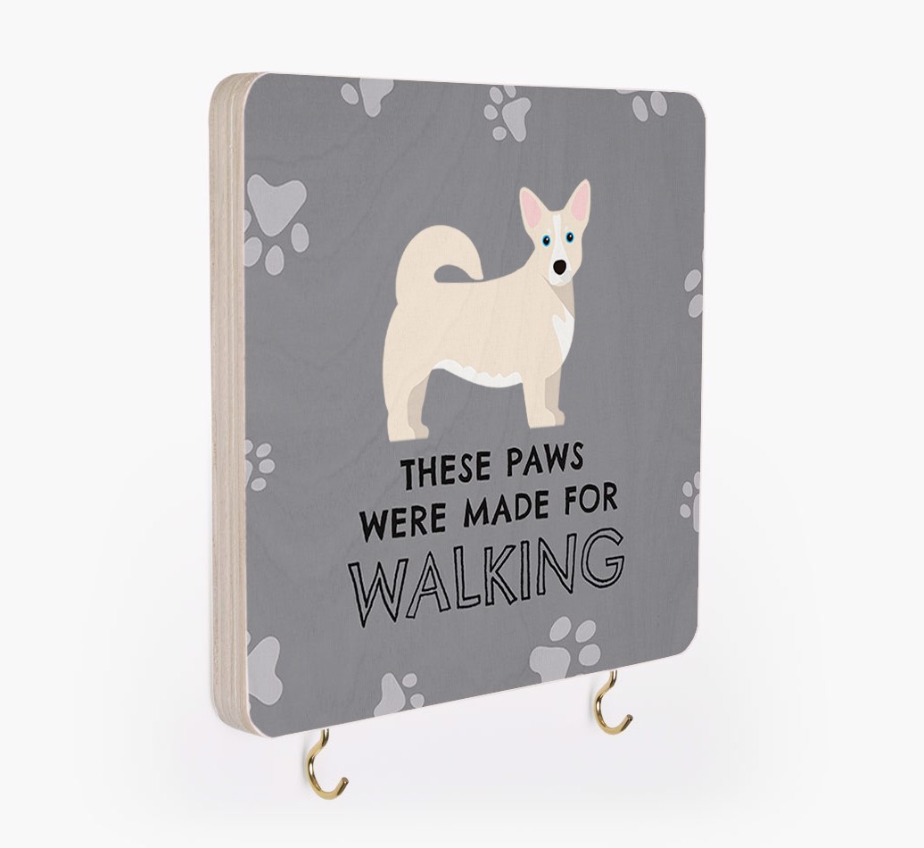 'These Paws Are Made for Walking' - Personalized {breedFullName} Lead & Collar Hanger