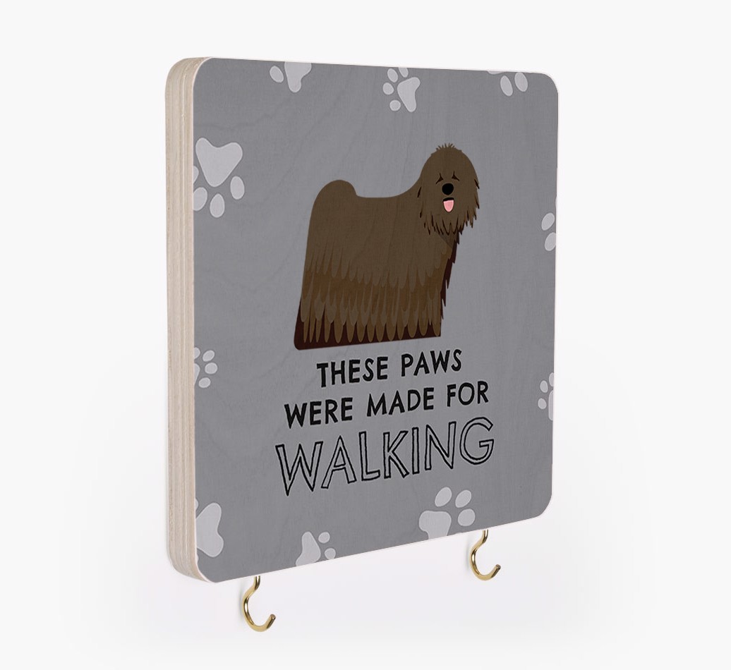 'These Paws Are Made for Walking' - Personalized {breedFullName} Lead & Collar Hanger