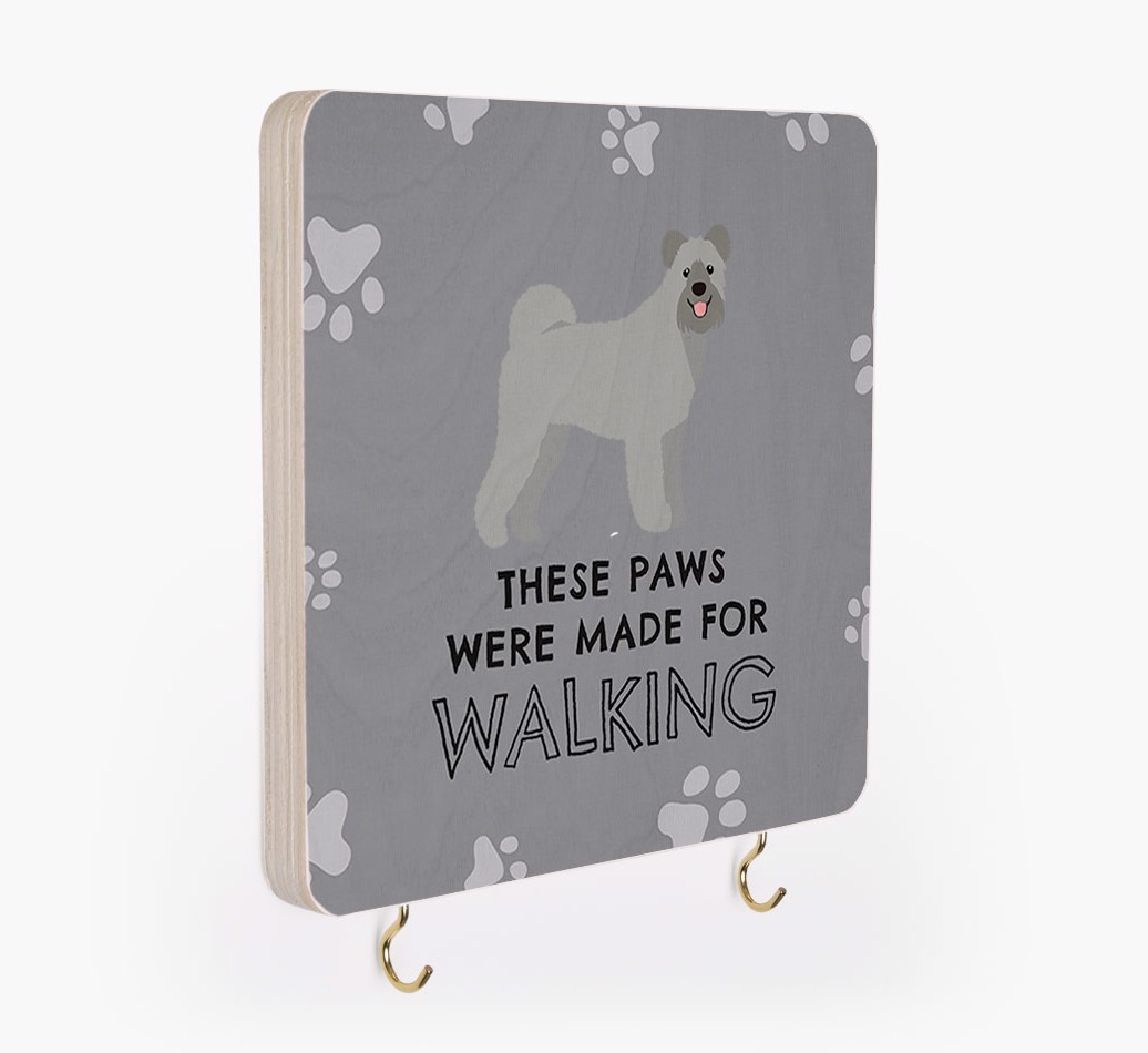 'These Paws Are Made for Walking' - Personalized {breedFullName} Lead & Collar Hanger