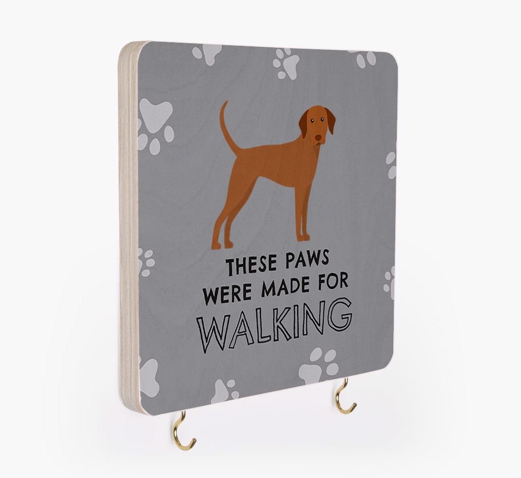 'These Paws Are Made for Walking' - Personalized {breedFullName} Lead & Collar Hanger